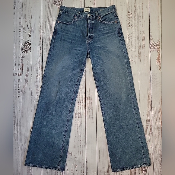 Citizens Of Humanity Annina High Rise Wide Leg Button Fly Jeans in Pinnacle 28 - Picture 3 of 11